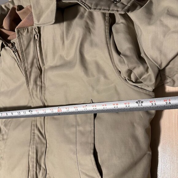 Vintage Tan Outback Jacket Removable Puffer Lining Down Insulated Faux Fur Large - Picture 15 of 16